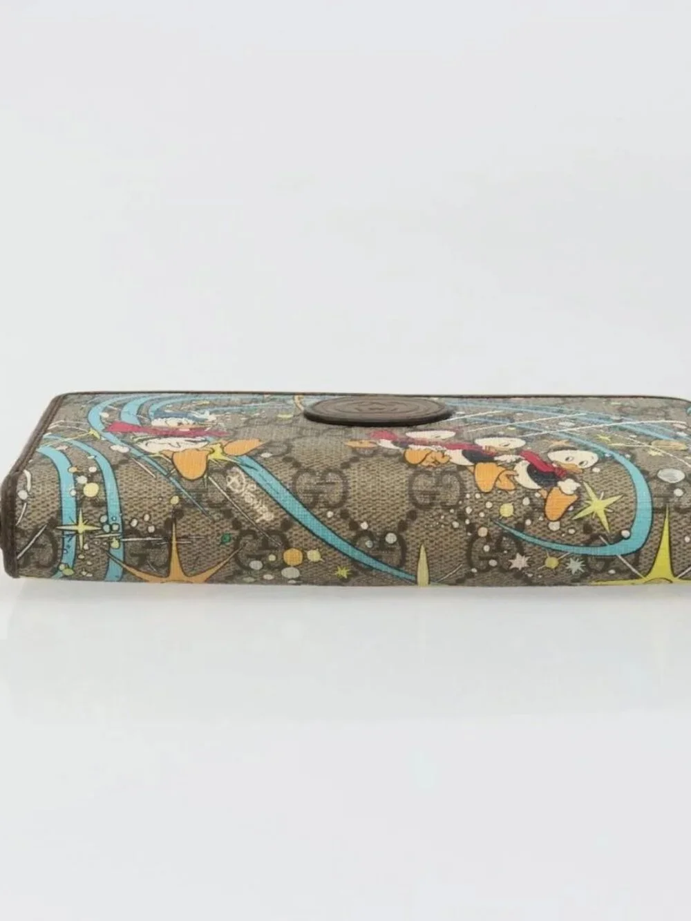 GUCCI GG Supreme Wallet PVC Beige 647940 Auth 186699A